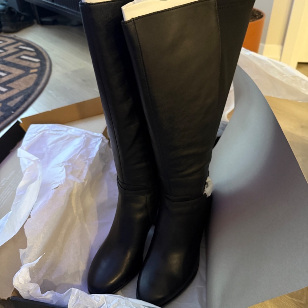 Naturalizer Black Tall Boots- Extra Wide Calf - Picture 2 of 8